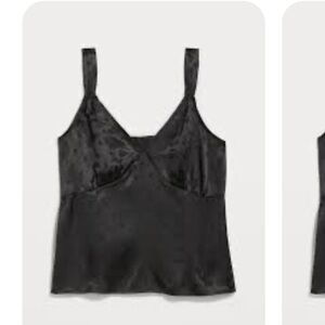 Old Navy Black Polka Dot Satin Jacquard Cami Tank